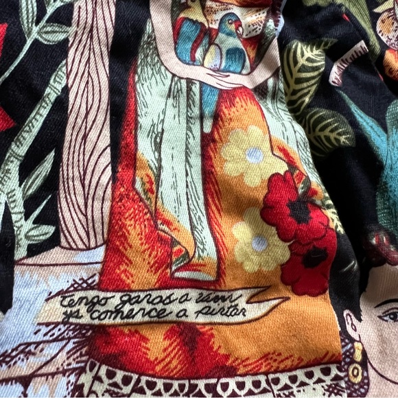Grace Karin Frida Kahlo Black Multicolor Jungle Cap Sleeve Dress Women's size M - Picture 4 of 8